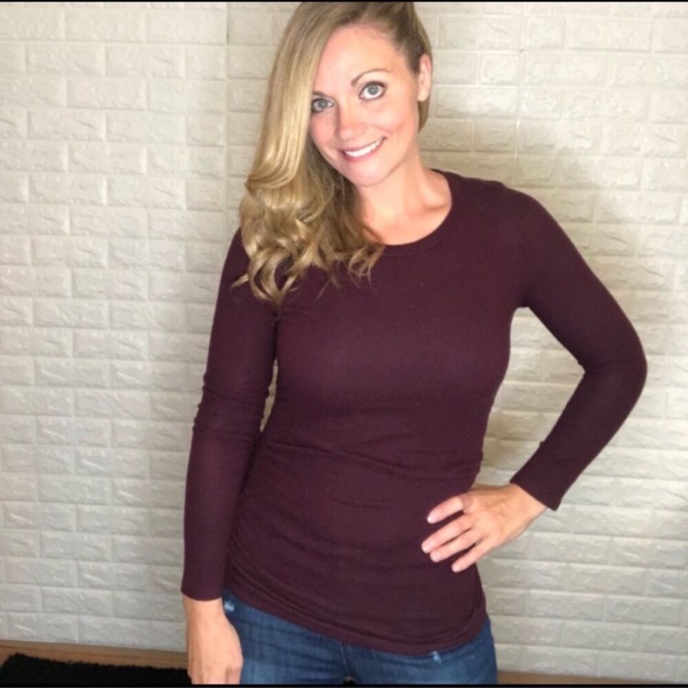 *3 for $30* Wine Colored Soft Light Weight Sweater